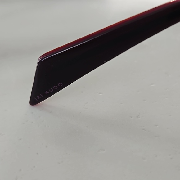 Jai Kudo Glasses: Purple and Orange Rectangular Bayonette Glasses - Picture 13 of 14